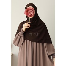Asilnur Elif Büyük Boy Eşarp 120X120 Kahverengi
