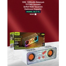 Blic Armor Series Bls-71 Şeffaf Mecha Rgb Işıklı 10W Kablosuz Bluetooth Hoparlör Tws Destekli Soundbar