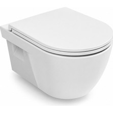 Isvea Soluzione Xx Asma Klozet 52 cm - Kapak Dahil, Beyaz Soft Close 2 Parça Set | Isv.36.01.03.05