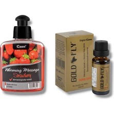 Tiklad Caas Çilek Aromalı  Isıtıcılı Cinsel Masaj Yağı 100 ml + Gold Fly Kadınlara Özel Damla