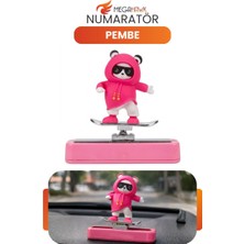 MEGAHAWK Araç Içi Numaratör Pembe Panda Figürlü Park Telefon Numarası Gizlenebilir