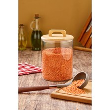 Cooker 3 Litre Borosilikat Cam Bambu Kapaklı Kavanoz CKR4561