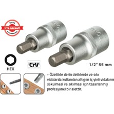 Tomax 1/2 " 55 mm Lokmalı Allen Uç (12 Mm) Kısa (10 Adet)