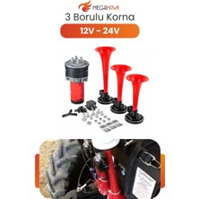 MEGAHAWK 12V 24V Korna Seti Kompresörlü 3 Borulu Korna Havalı Korna Yüksek Ses