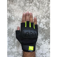 Revertech Aura Siyah - Neon / Yarım Parmak - Kaymaz Avuç Içi Özellikli Motosiklet Eldiveni (Erkek)