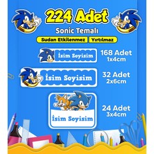 Sb Store Okul Kreş Kişiye Özel Isim Etiket Seti Sonic Temalı - Model 665