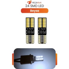MEGAHAWK T10 W5W 24 Smd LED Ampul Canbus Beyaz Park Plaka Iç Aydınlatma Ultra Parlak 2 Adet