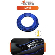 MEGAHAWK Trim Fitili Mavi Araç Içi Dekoratif Şerit Torpido Kapı Arası Süsleme