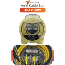 MEGAHAWK Mg-4kıt Amfi Kablo Seti 4ga 2800W Oto Ses Sistemi Tesisat Kiti Komple Set
