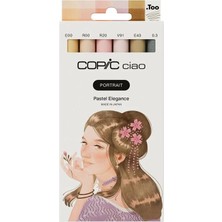 Copic Cıao 6 Lı Portraıt Set Pastel Elegance Japonya Menşeli Sanatçılar İçin Çift Uçlu