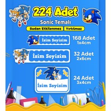Sb Store Okul Kreş Kişiye Özel Isim Etiket Seti Sonic Temalı - Model 664