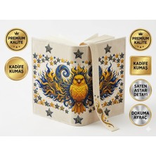 Gofitap Sarı Kanarya Kadife Kitap Kılıfı- Premium Kalite- (Saten Astarlı, Dokuma Ayraçlı, Çift Dikişli Dayanıklı Tasarım)