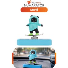 MEGAHAWK Araç Içi Numaratör Mavi Panda Figürlü Park Telefon Numarası Gizlenebilir