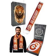 Galatasaray Orijinal Lisanslı 5 Yıldız Kırmızı Şal Atkı  Uv Kutu Hediyeli