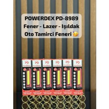 Powerdex PD-8989 Şarjlı LED El Feneri Lazer Işıldak Oto Tamirci Kamp Çalışma Lambası