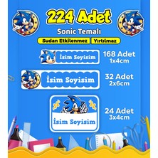Sb Store Okul Kreş Kişiye Özel Isim Etiket Seti Sonic Temalı - Model 661