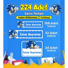 Sb Store Okul Kreş Kişiye Özel Isim Etiket Seti Sonic Temalı - Model 668