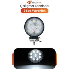 MEGAHAWK Yuvarlak 9 LED Çalışma Lambası 12V 24V Off Road Sis Farı Projektör Atv Utv Traktör