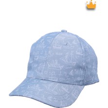 Baby Hola 4-8 Yaş 52CM Erkek Çocuk Yazlık Desenli Ayarlanabilir Şapka Kep Mavi Y2321005