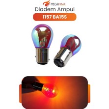 MEGAHAWK 1157 BA15S Diadem Renkli Cam Ampul Rainbow Kaplama Sinyal Stop Geri Vites 12V 2 Adet