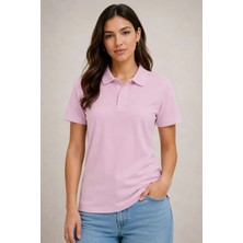Demir Grup cc Polo Yaka Pike Kumaş Düğmeli Basic Tişört Günlük Rahat - Pembe