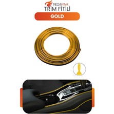 MEGAHAWK Trim Fitili Gold Araç Içi Dekoratif Şerit Torpido Kapı Arası Süsleme