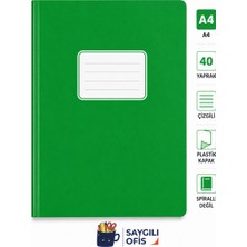 Defne Saygılıofis 40 Yaprak A4 Dikişli  Düz Pp Kapak Çizgili Defter