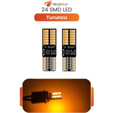 MEGAHAWK T10 W5W 24 Smd LED Ampul Turuncu Canbus Park Sinyal Iç Aydınlatma 2 Adet
