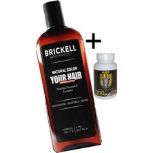 Tiklad Brickell Erkeklere Özel 237 ml Saçsakal Beyazlıkgiderici Şampuan + Hotrhino Erkekler Için Büyütücüxxxl 60 Kapsùl