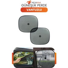 MEGAHAWK Araç Yan Cam Güneşlik 2’li Set Statik Vantuzlu Oto Cam Perdesi Uv Koruyucu 44X39 mm