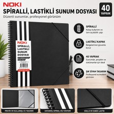 Noki Spiralli Lastikli Sunum Dosyası 40 Yaprak Siyah