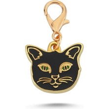 Dalis Pet Siyah Kedi Altın Kaplama Mineli Aksesuar