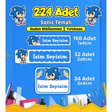 Sb Store Okul Kreş Kişiye Özel Isim Etiket Seti Sonic Temalı - Model 666