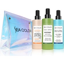 Sea Color 3'lü Saç Bakım Spreyi Seti Milk Therapy-Biberiye Tonik-Sea Pool Sprey, Makyaj Çantası Hediye!