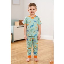 Tayo Baby Yazlık Kısa Kollu Erkek Çocuk Pijama Takımı Desenli %100 Pamuk Süprem