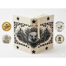 Gofitap Kara Kartal  Kadife Kitap Kılıfı- Premium Kalite- (Saten Astarlı, Dokuma Ayraçlı, Çift Dikişli Dayanıklı Tasarım)