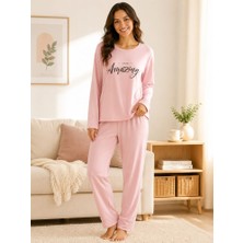 Stsahra  Kadın Pudra Pijama Takımı