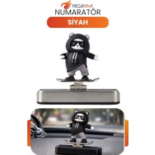 MEGAHAWK Araç Içi Numaratör Siyah Panda Figürlü Park Telefon Numarası Gizlenebilir