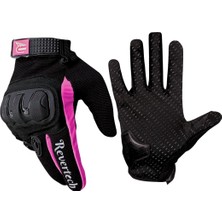 Revertech Aura Pembe - Dokunmatik Ekran Uyumlu Kadın Motosiklet Eldiveni + Buff Hediyeli