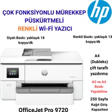 Hp Kartuşlu ,mürekkep Püskürtmeli Officejet Pro Wi-Fi + Tarayıcı + Fotokopi + Faks ,çok Foksiyonlu   Yazıcı + A4 Hediye