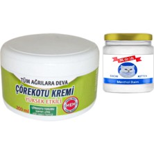 Tiklad 2 Adet Çörek Otu Kremi Büyük Xlboy 200 ml Green + 50 ml Snow Kitten Krem / Diz Dirsek Iskelet Sırt Bel Kas Agrilarina Masaj Seti