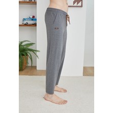Kly Erkek Pamuklu Yandan Cepli Düz Bağcıklı Pijama Alt