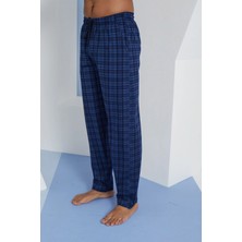 Kly Ince Tek Alt Çok Rahat Ekoseli Pamuk Pijama