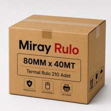 Miray Rulo 80MMX40MT - 1 Koli 210 Adet (21 Paket)- Yazarkasa Termal Pos Rulosu - Yerli Üretim - Tam Metraj Garantili