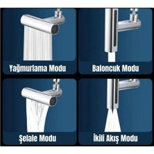 Techugo Çok Fonksiyonlu Musluk Başlığı | 4 Su Modu | Geniş Uyumlu Adaptör Seti | Mutfak ve Banyo Uyumlu