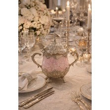 Raşha Collection Metal Pembe Şekerlik - Gümüş