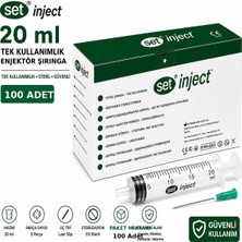 Set Inject Set İNJECT(TIPSET)20ML 3 Parça Yeşil Uçlu ENJEKTÖR-100 Adet