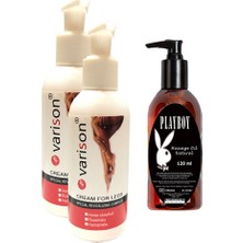 Tiklad Hintohu Varison Varicose Vein Defense Cream ,diz,bacak Bakım Kremi 120 ml 2 Adet + Playboy Masaj Yağı 120 ml
