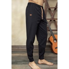 Kly Erkek Siyah Ribana Paça Lastikli Pijama Altı