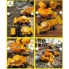 Oyuncak Sahili işmakinası Seti 3 Adet Dozer 25CM Kamyon Silindir Asfalt Kum Kamyonu Excavator işmakinesi